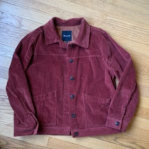 Madewell corderoy chore jacket in maroon and sz. S